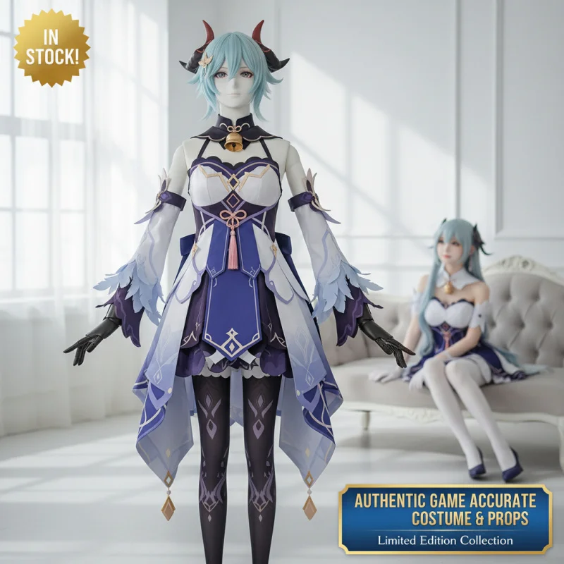 

☆YunCos Genshin Impact Ganyu Cosplay Costume for Women, Halloween Game Uniform Set☆