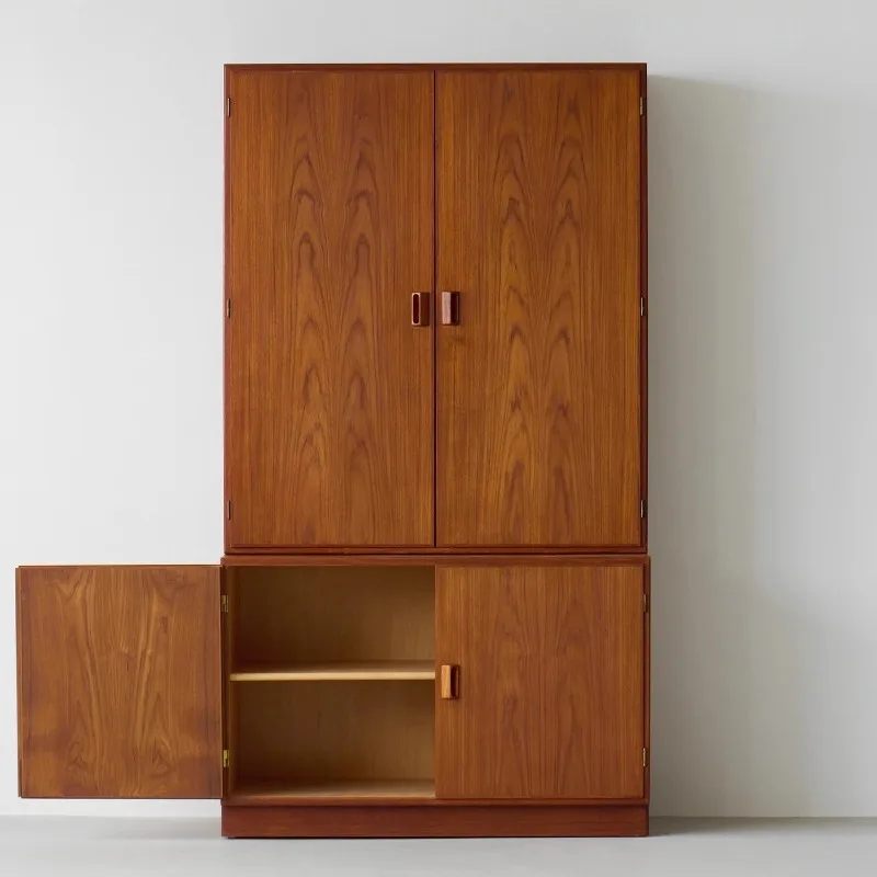 

Medieval bookcase Solid wood storage cabinet Living room wall locker Vintage combination cabinet Cabinet