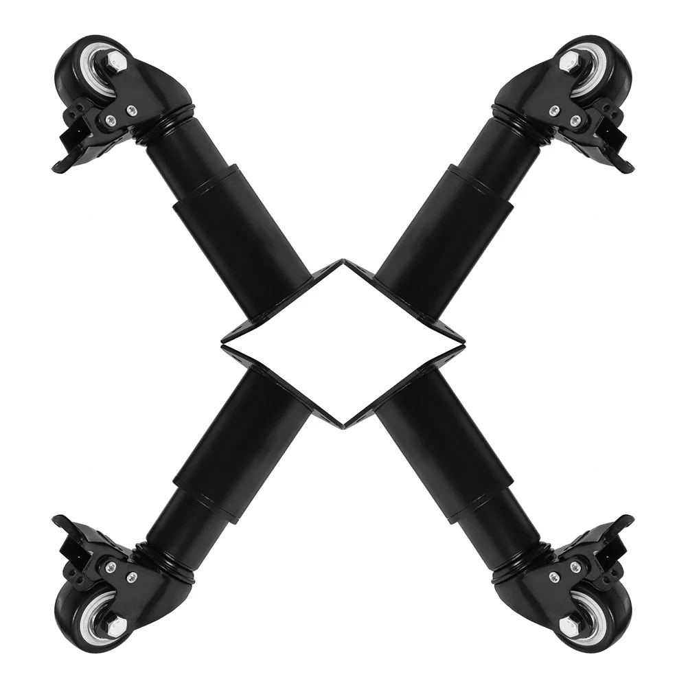 

4 Pcs Furniture Legs with Casters Coffee Table Cabinet Human Body Support Adjustable for Cabinets Cold Rolled Steel