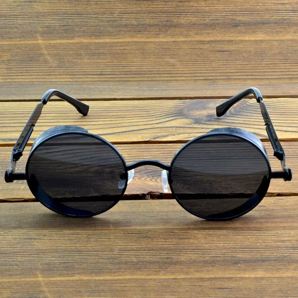 

NOMANOV Vintage Sunglasses Round Black Frame Full Dark Lens Glasses Reading Glasses Men Women +0.75 To +4
