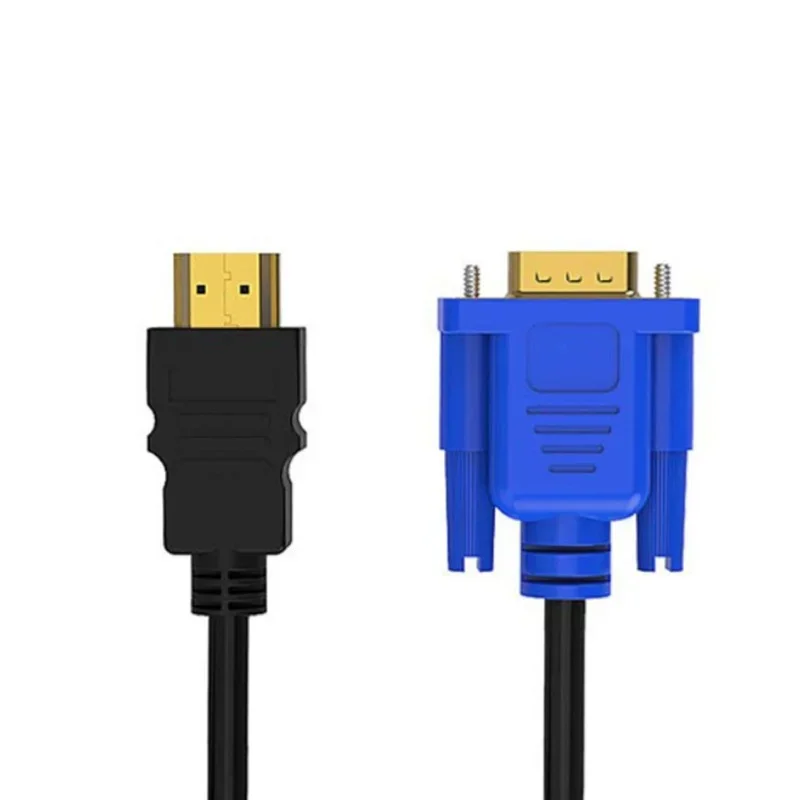 Câble compatible HDMI vers VGA 1.8 P HD avec adaptateur audio, câble compatible HDMI vers VGA, 1080 m