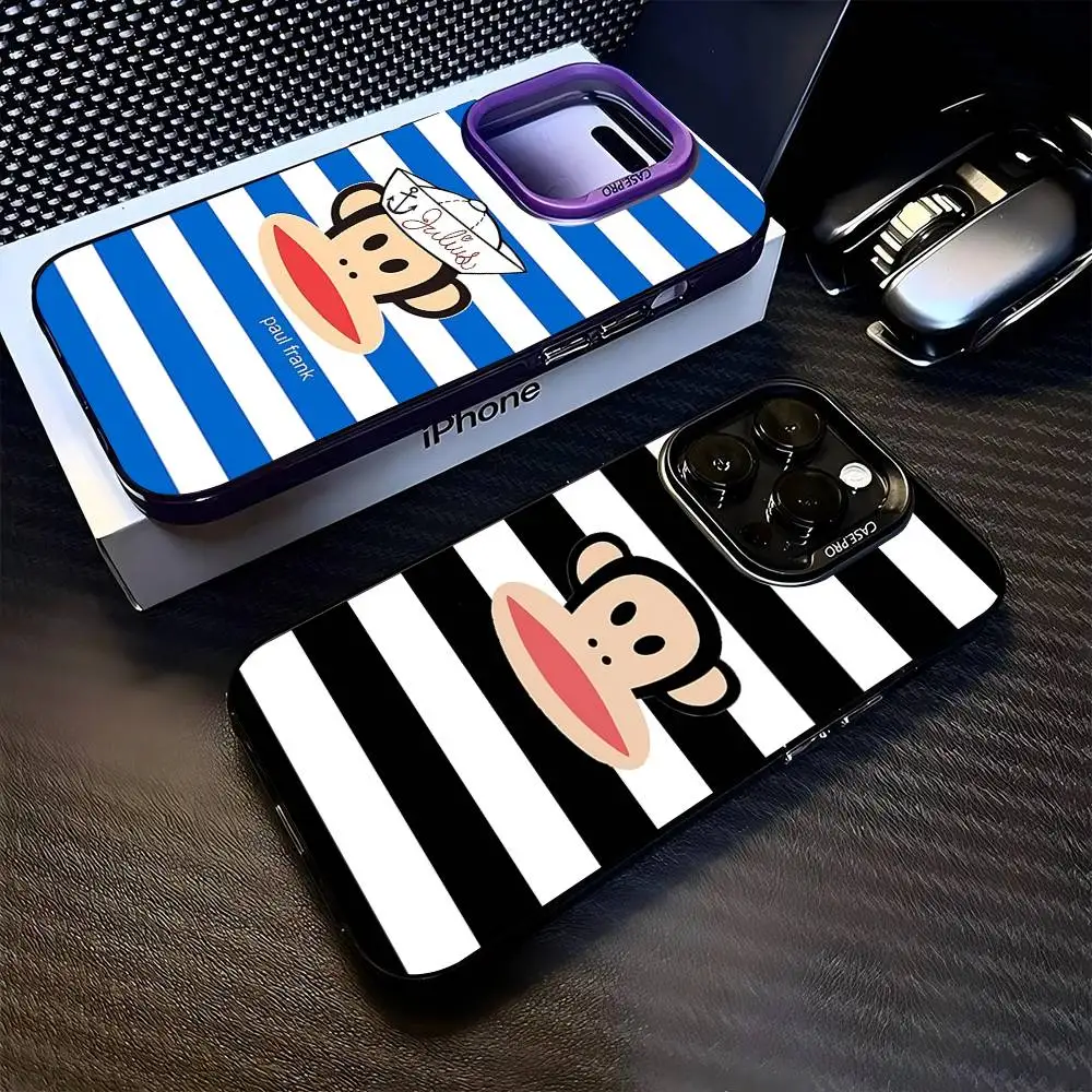 Capa de Celular Luxuosa Famosa P-Paul F-Frank para iPhone 17 16 15 14 11 12 13 Pro Max Pro Plus, Capa Colorida Prateada
