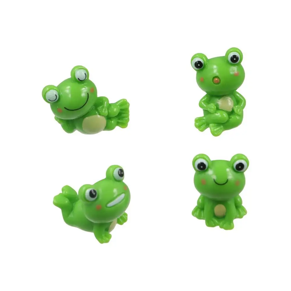 Resin Frog Miniature Car Ornaments Frog Micro Landscape Resin Cute Frog Action Figure Mini Statue Frog Car Decoration