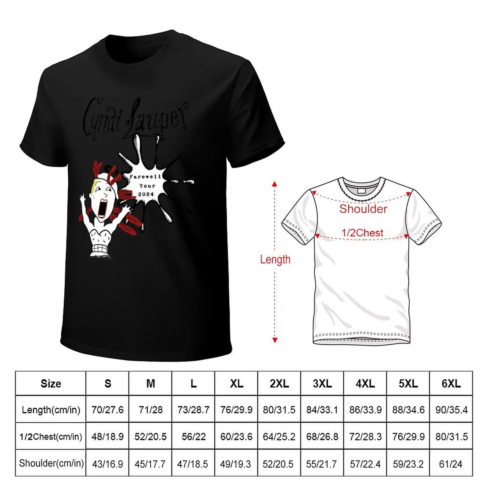She Bop Cartoon - Cyndi Lauper's Farewell Tour T-Shirt Plus Size Outdoor Casual Top
