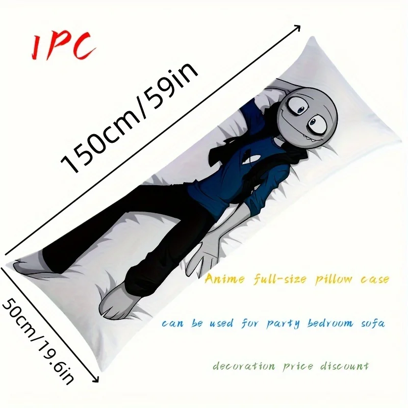 Extra Large Anime Pillow Case - Extra Wide up to 59x19.6 Inches, Zipper Closure, Machine Washable Hypoallergenic Polyester Pillo