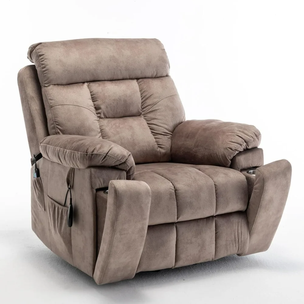 

26in Recliner Chair for Big Man 400lbs, Oversized Power Lift Chair with Heat and Massage Hidden Cup Holder, Lift Recliner Chairs