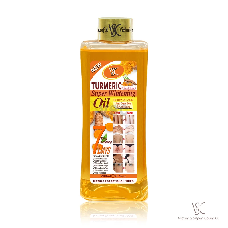 Huile Corporelle Multifonctionnelle au Curcuma et Vitamine C, Papaye et Rose – Huile de Massage Hydr