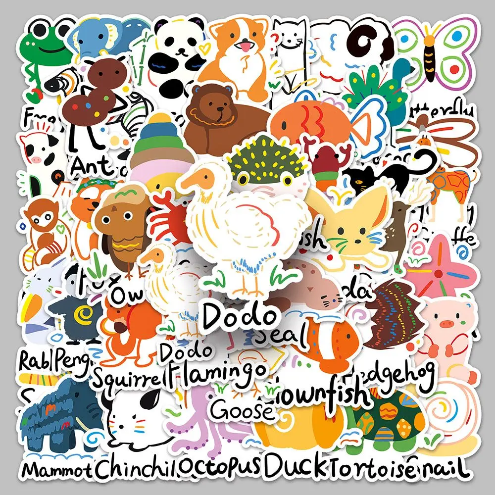 [Cute and Colorful Little Animals English Version] 110 Cartoon Stickers Fun Children's Enlightenment Education Stickers