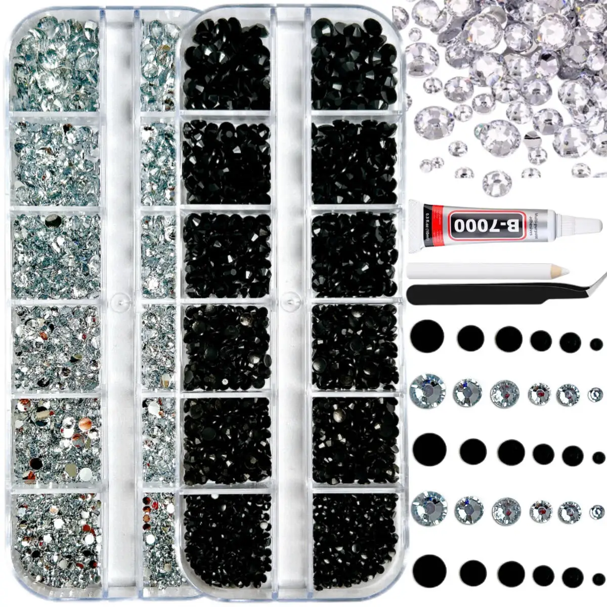 1Box Multiple Sized Semi-circular FlatbackNail Rhinestone Dopamine Colored Shiny Resin Nail Diamond DIY Clothing Nails Materials
