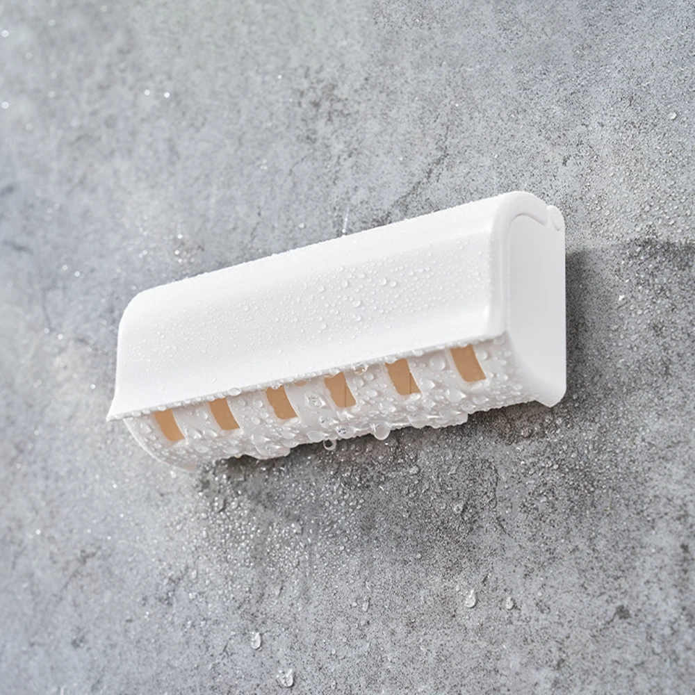 1 For Household 6-Tooth Brush Hook, Wall-Mounted Plastic Toothbrush Holder, Suitable For Bathroom, Rv, Cabinet Storage, White image 4