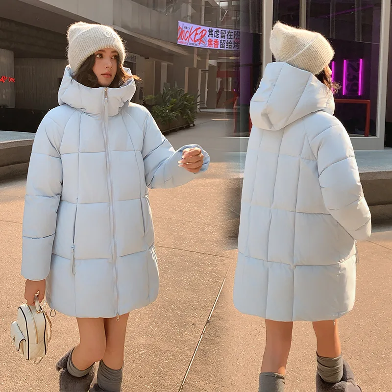 Piumino in cotone medio-lungo per abbigliamento invernale da donna, versione coreana 2025 con sbuffi nuvolosi taglie forti