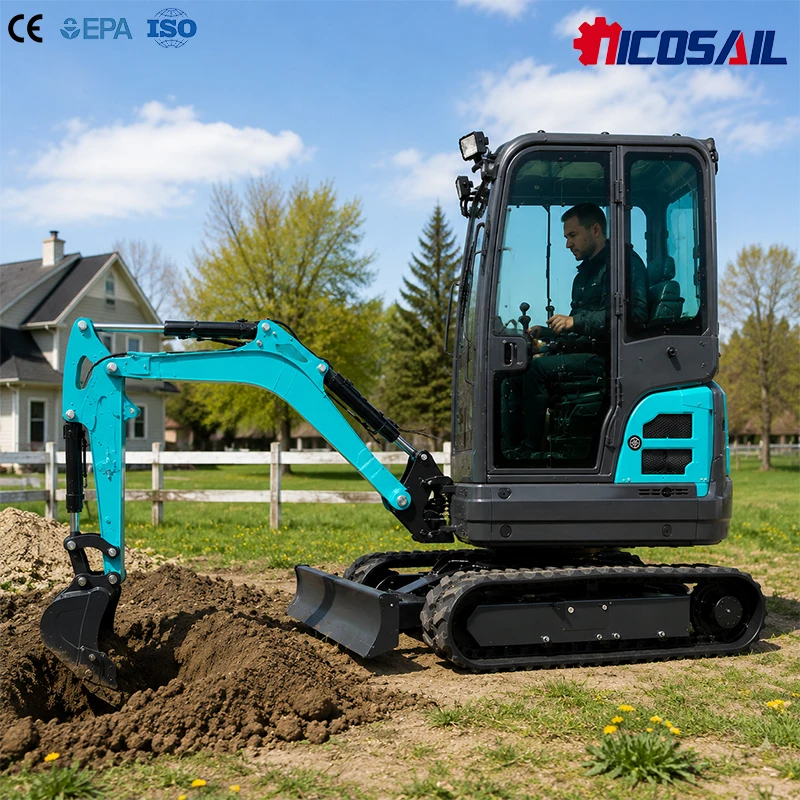 OKW20U Mini Excavator with Cab 2 Ton Compact Crawler Excavator Pilot Control for Landscaping Construction CE Certified