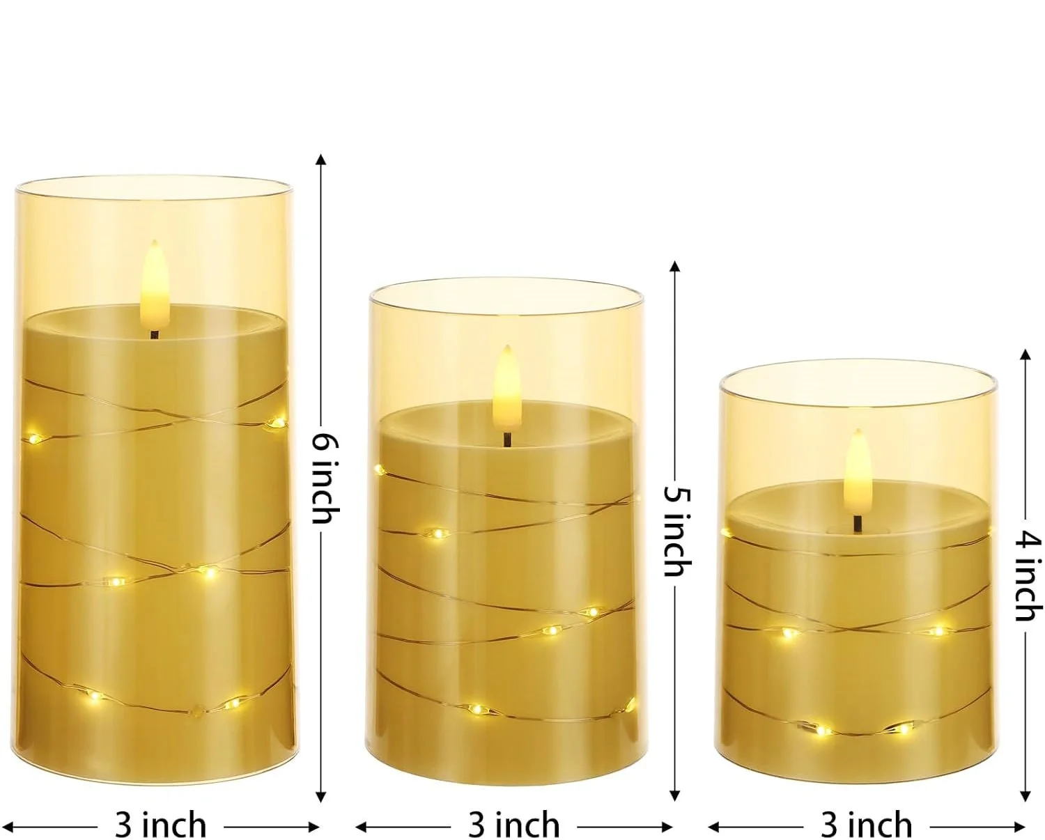 เทียน LED ไร้เปลวไฟพร้อมเทียนกะพริบ3D ระยะไกลสำหรับตกแต่งบ้านโรแมนติกเปลือกอะคริลิคพร้อมสายดาวฝัง