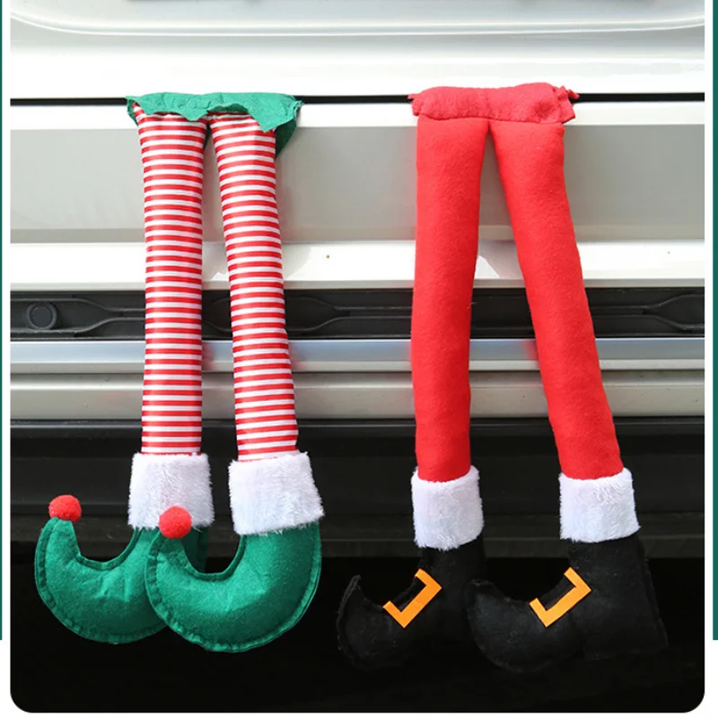 

2026 New Year Christmas Elf Santa Legs Car Accessories Christmas Decor For Home Xmas Tree Pendants Ornaments Happy Gifts