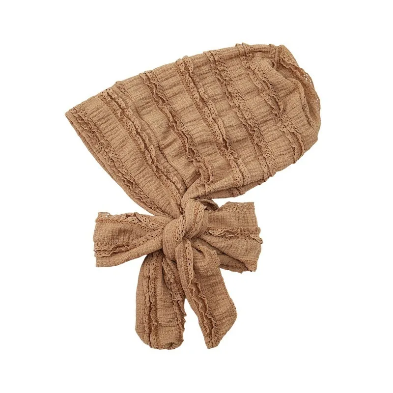 

Elegant Lotus Crepe Muslim Hijab for Women, Fashion Long Tail Tie Headscarf, Daily Modest Wear