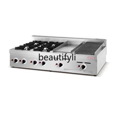 Tabletop Gas Six-Burner Clay Pot Stove Breakfast Shop Clay Pot Soup Noodle Stove Commercial Catering Equipment Manufacturer