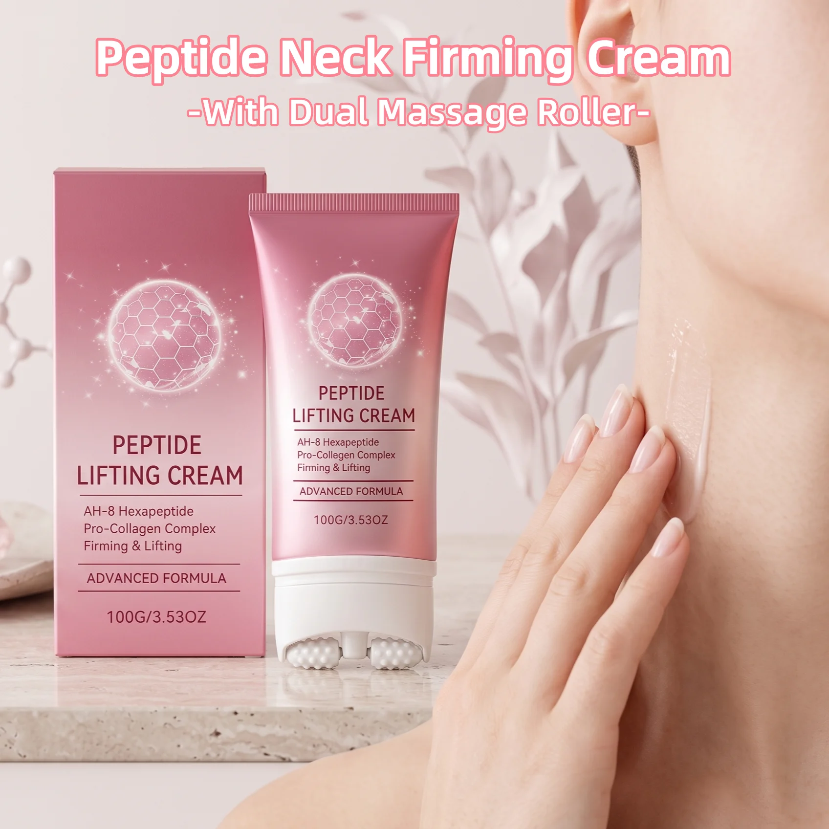 Peptide Neck Cream - Peptide Neck Firming Cream With Roller