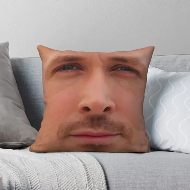 1pc Ryan Gosling twarz drukowanie kwadratowa poszewka na poduszkę poliester wzór Zip Decor poszewka na poduszkę poszewka na poduszkę 45x45cm35x35cm