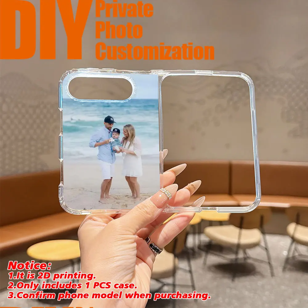 Luxury Customized Hot DIY Fashion Acrylic Transparent Phone Case for iPhone Duo 18 fold Shockproof Clear Ultra Slim Hard Cover