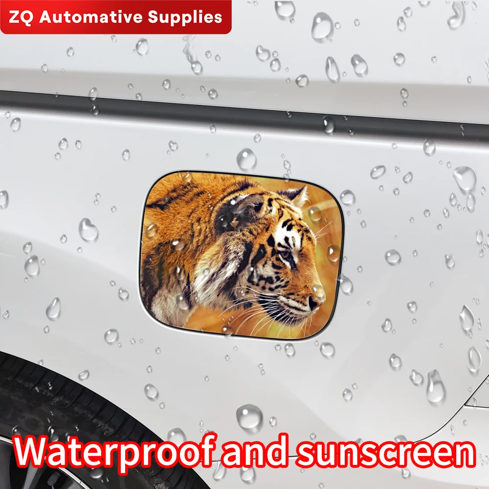 Tiger Car Sticker Refueling Cap Fuel Tank Cap Cover Waterproof Sunscreen Sticker Decoration Cover Car Body Decal Accessories