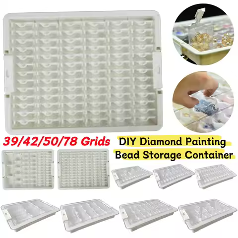 78/64/50/42 Grids Diamond Embroidery Transparent Box 5D Beads Organizer Storage Box for Diamond Painting Mosaic Tool Accessories