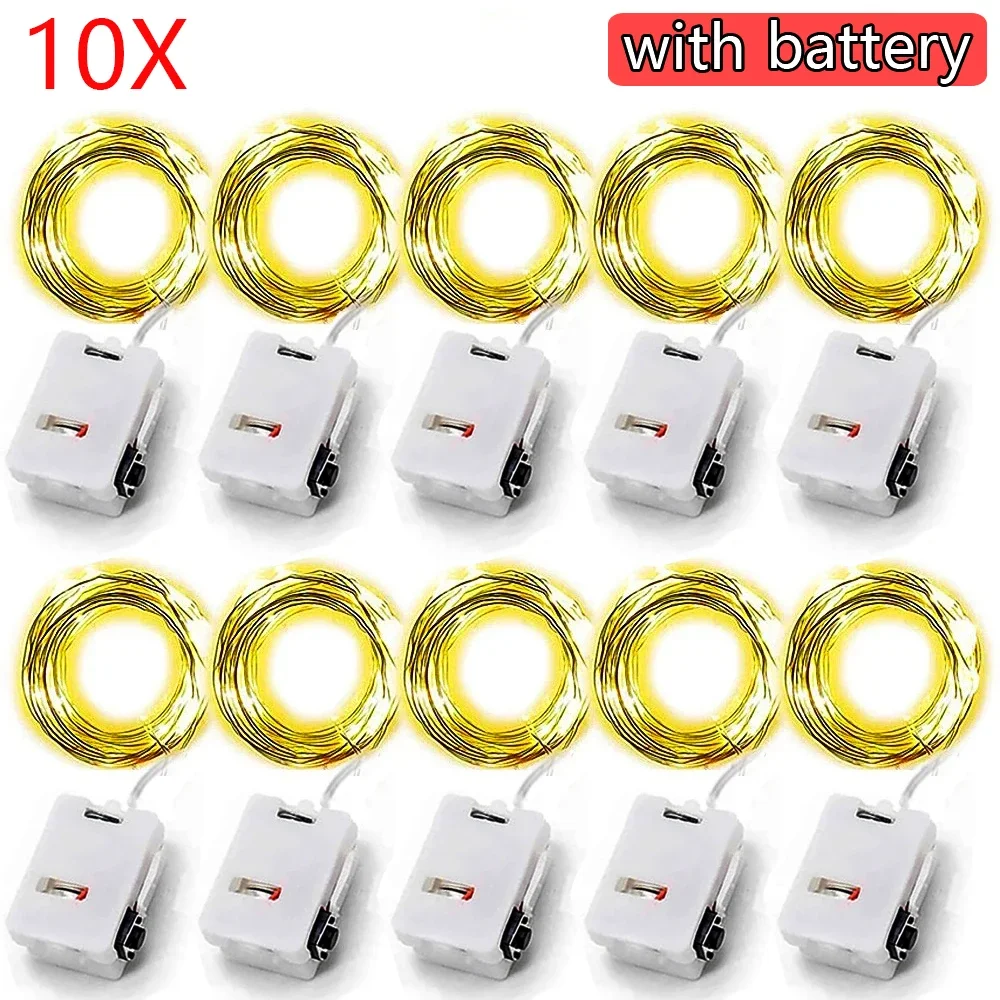 

10pcs LED String Lights Atmosphere Small Colored Light Battery Powered Fairy Lights For Christmas Outdoor Room Festival Decor