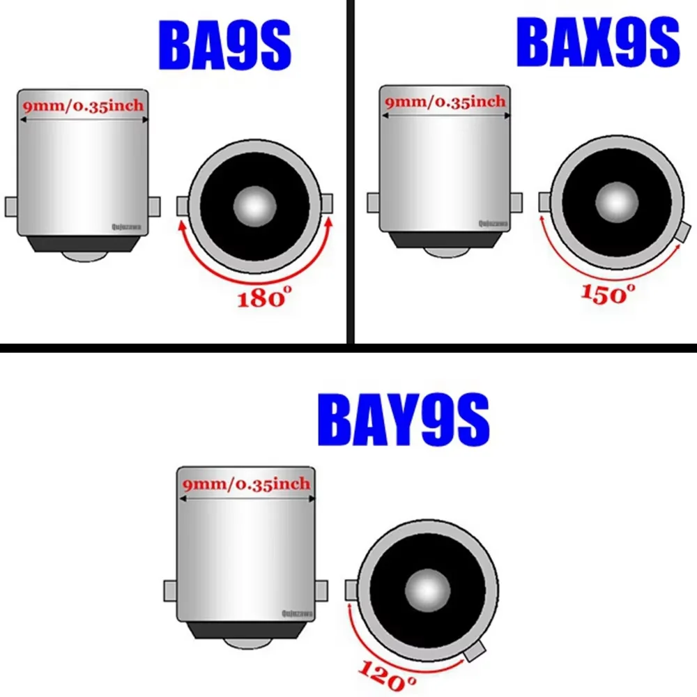 2 قطعة BA9S BAX9S BAY9S H6W T11 T4W مصابيح Led فائقة السطوع سيارة الداخلية القراءة مصابيح بشكل قبة أضواء وقوف السيارات 6000K الأبيض 12 فولت 24 فولت #2