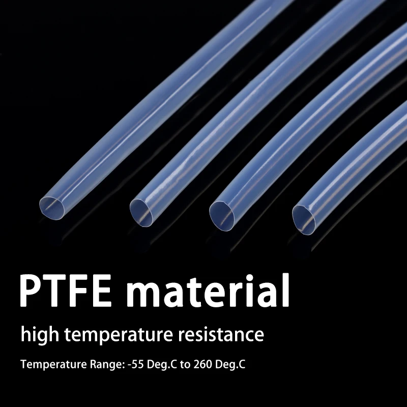1/5m Transparent 1.7:1 PTFE Heat Shrink Tube 0.5/1/2/2.5/4/5/6/8/10/12 mm High Temperature 260℃ Shrinkage Tubing For Wires 600V