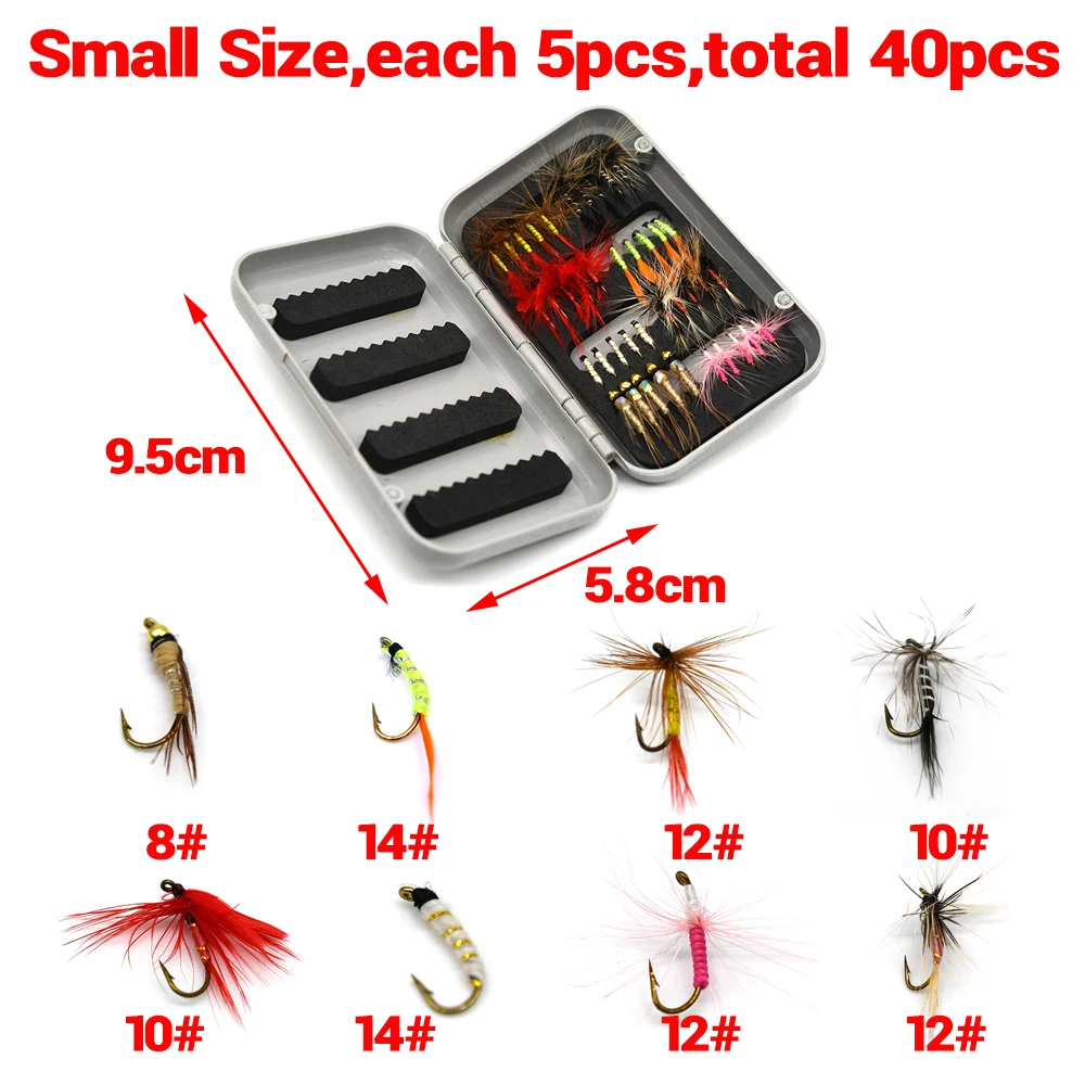 Fly Fishing Flies Kit, 40-56Pcs Handmade Fly Fishing Gear With Dry/Wet Flies, Streamers, Fly Assortment Trout Bass Flies Set