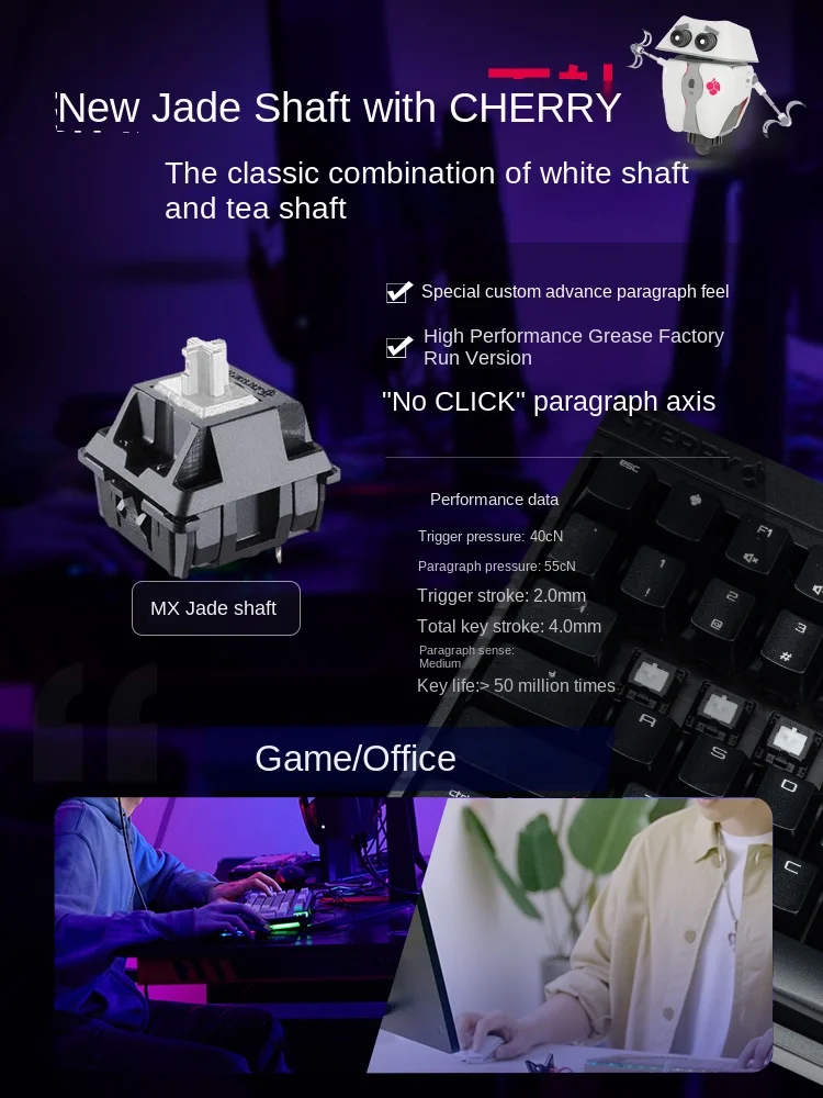 CHERRY Cherry MX3.0SRGB player version Jade Axis LNG custom key cap mechanical keyboard esports game