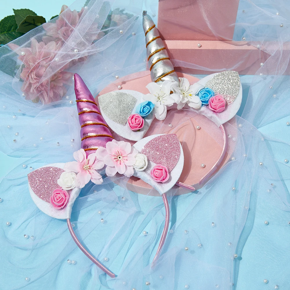 Diadema de unicornio para niños, hebilla para la cabeza para fiesta de Halloween, regalo de cumpleaños, accesorios para el cabello para bebés y niñas