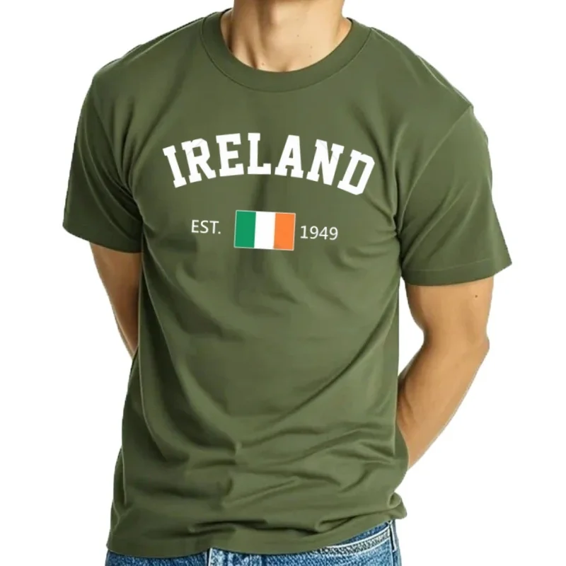 Unisex Men Ireland EST.1949 Independence Day Tshirt Tees T Shirts Women Boys 100% Cotton T-Shirt view 3
