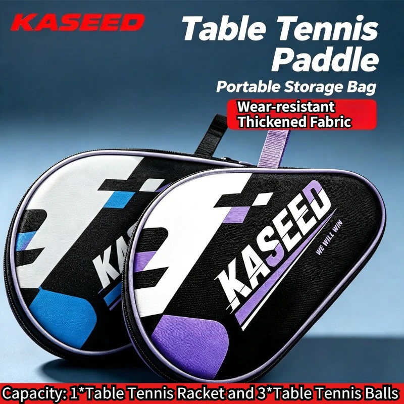KASEED Gourd Shape Table Tennis Racket Case Large Capacity Portable Ping Pong Paddle Bag Hold 1 Racket and 3 Ball Wear-resistant