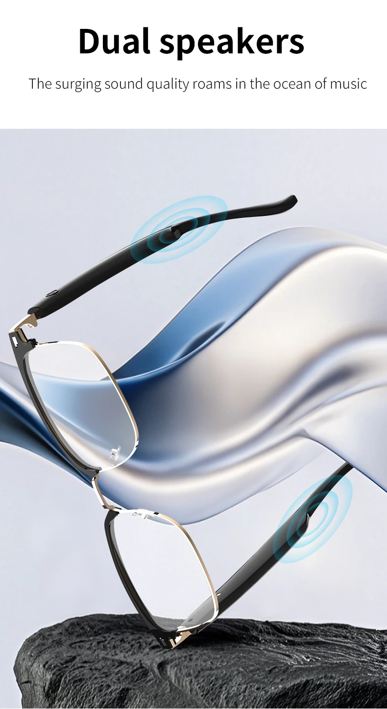 KOIPSSE Smart-Brille, schwarze Technologie, hochwertige Outdoor-Sportarten für Erwachsene, Strand, Fahren, integrierte Lautsprecher, Musik spielen, Dual-Touch-HIF – Detail 10
