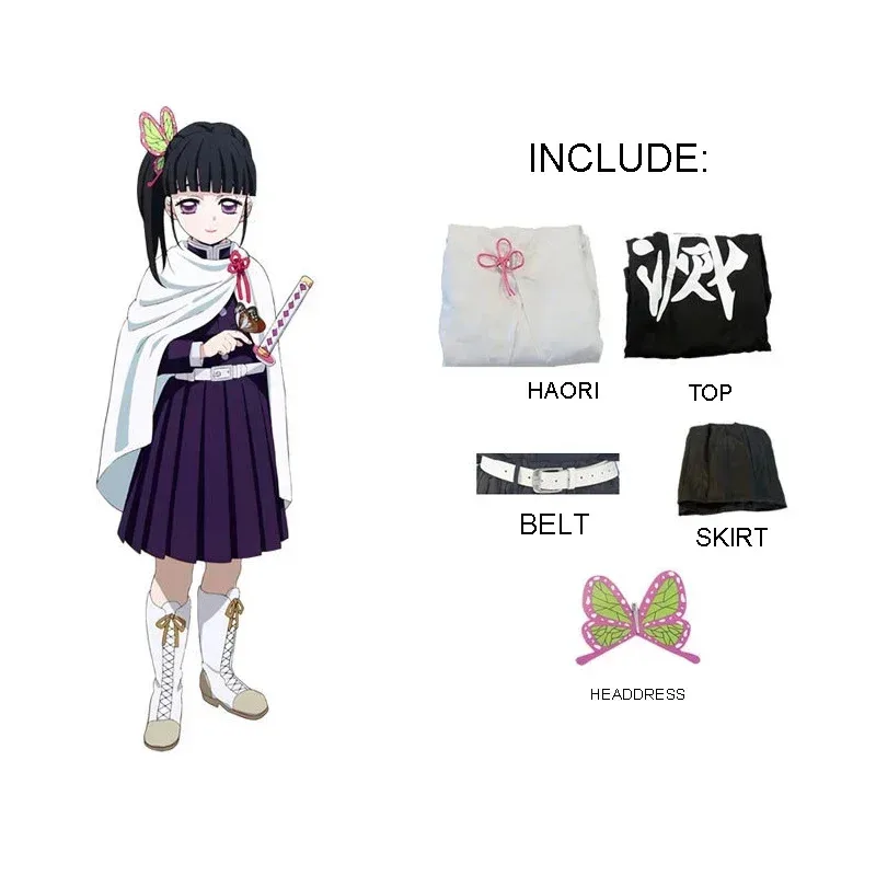 A2025 New Anime Demon Slayer Kimetsu No Yaiba Tsuyuri Kanao Cosplay Costume Uniform Women Kimono H ★ HAxiba.