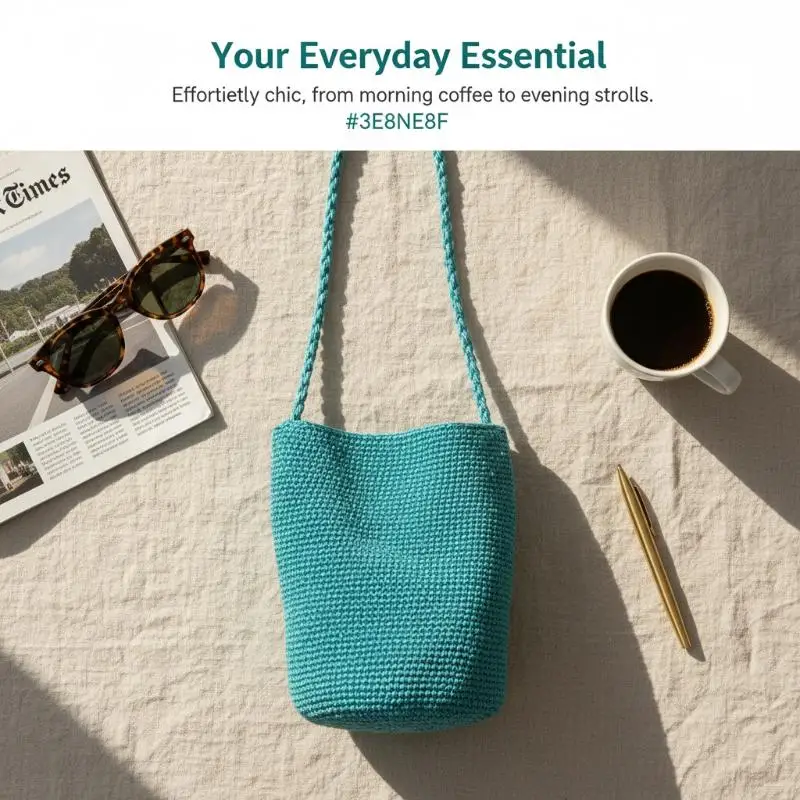 Large Capacity Handwoven Bucket Bag Solid Color Boho Metal Line Bucket Bag Handmade Crossbody Bag Gifts view 5