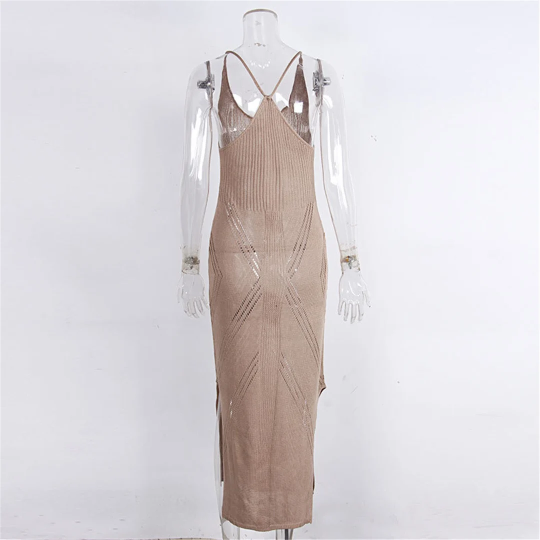Sexy, ausgeschnittene, gehäkelte Tunika, Strandkleid, Strandmode, Strandbekleidung, Damen, langes Kleid, V4531 – Detail 17