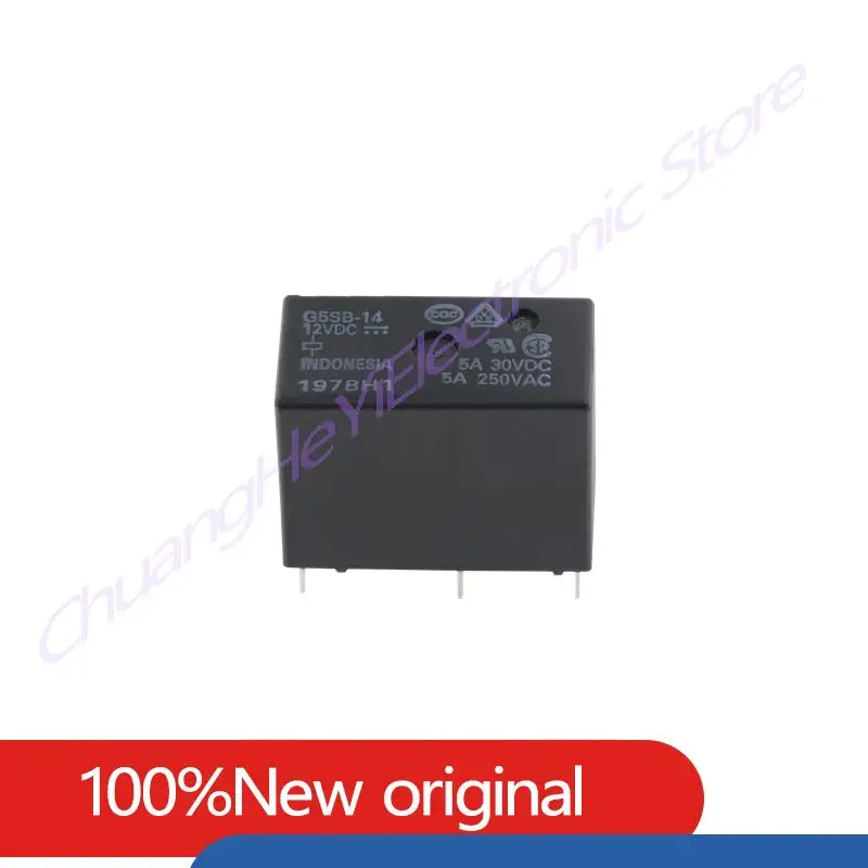 10Pcs/Lot G5SB-14-12VDC G5SB-14-5VDC G5SB-14-24VDC Power Relay 5Pin 5A 250VAC 5VDC 12VDC 24VDC