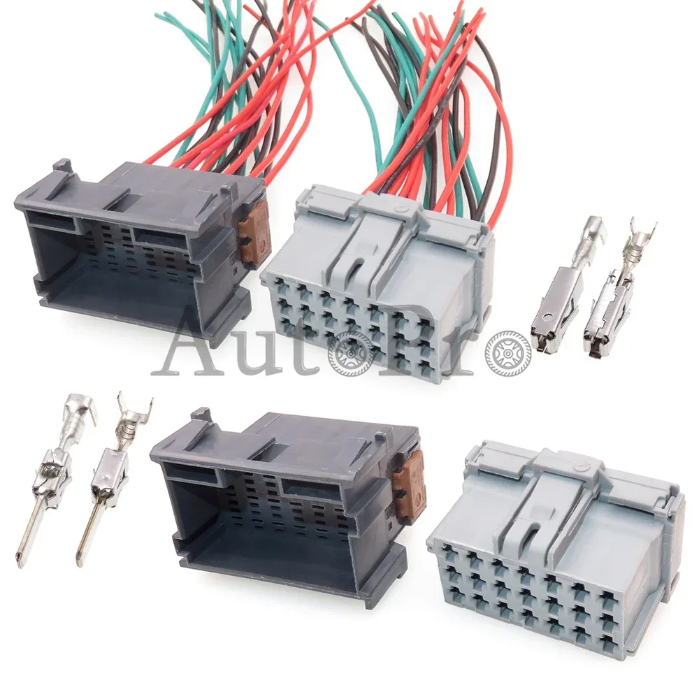 

Комплект из 21-контактного автомобильного разъема (штекер/гнездо) для переменного тока, неизолированный, с серым пластиковым корпусом, электрический соединитель 8-968975-2 1-967630-2