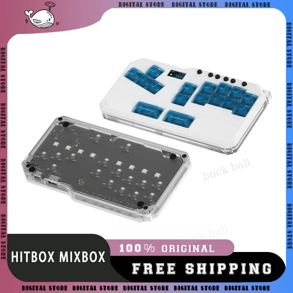 

DOIO Mini Hitbox MIXBOX Aluminum Alloy Custom Game Keyboard PC KBHX-01 Pro Joystick Arcade Cabinet PS4 PS5 Switch TEKKEN SF KOF