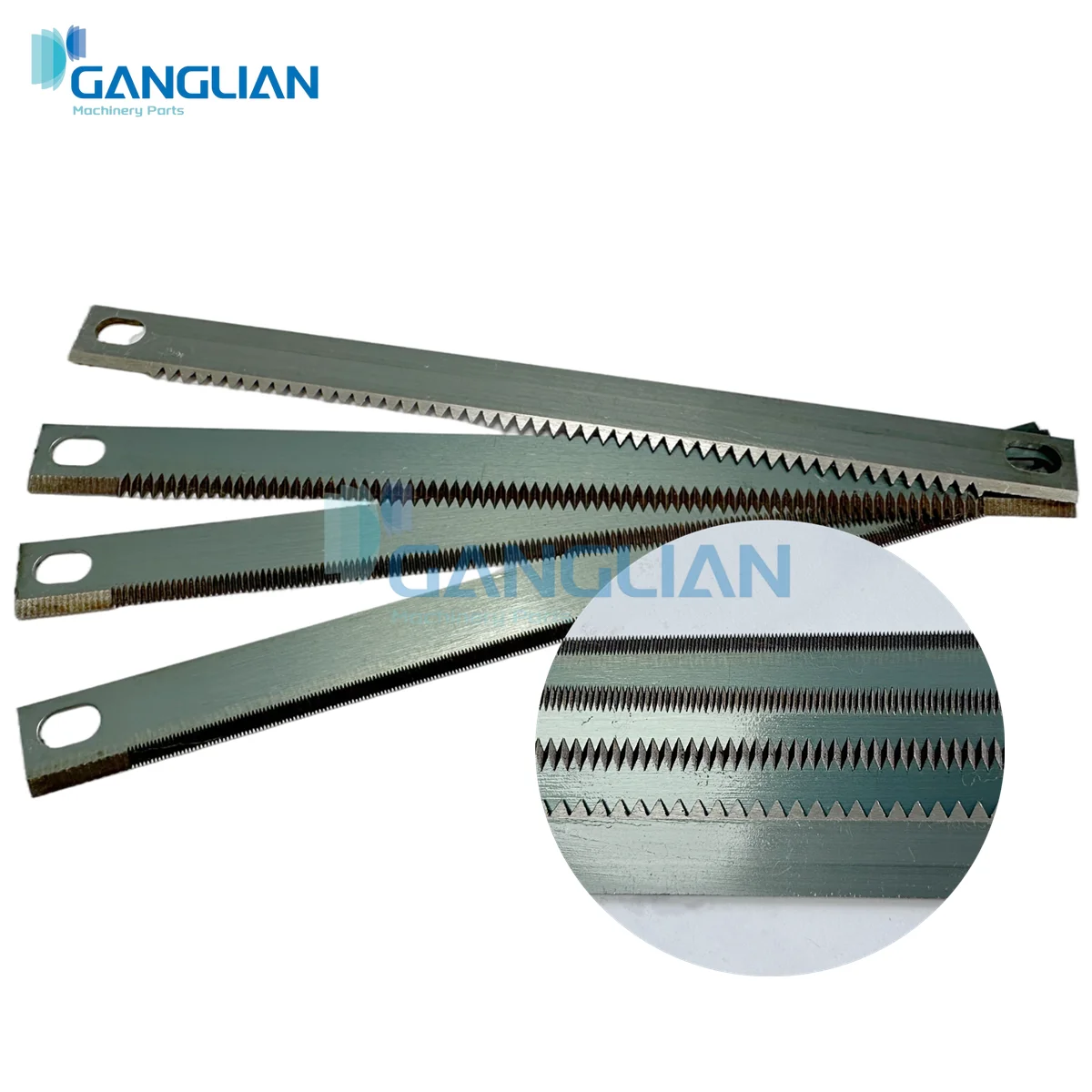 5 Buah Pisau Gigi Kemasan Vertikal Pisau Gigi Pemotong Segel Horisontal untuk Mesin Pengepakan 184X15X1Mm Pitch Gigi: 0.5/1/2/3Mm