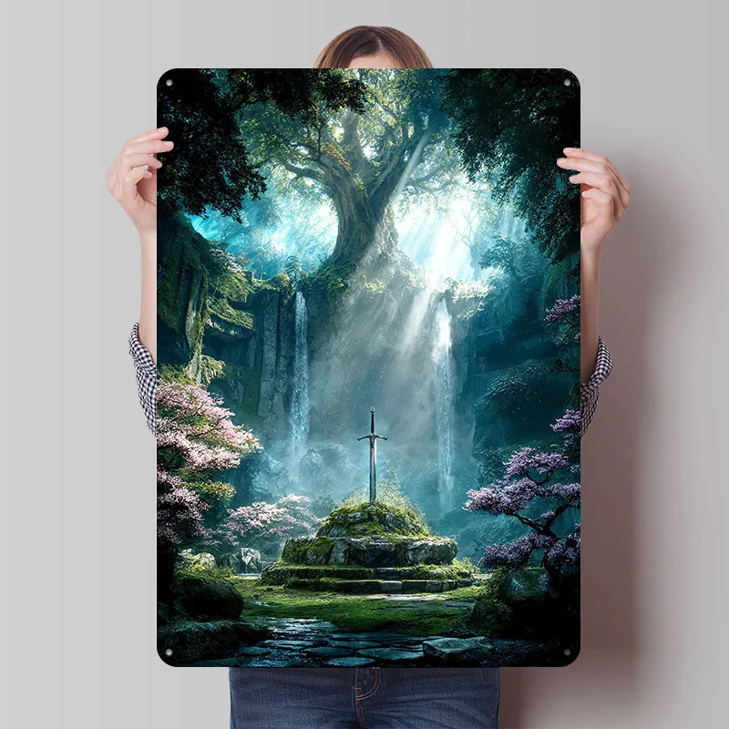 Sanctum of the Fallen Blade Metal Poster Customized Wall Art Retro Vintage Metal Tin Signs for Bathroom Decor Room Wand Deko