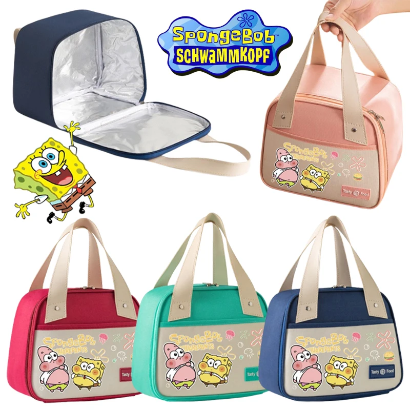 SpongeBob Patrick Star Lunch Bag Insulation Bento Pack Aluminum Foil Rice Bag Student Handbag Portable Food Container Tote Bags