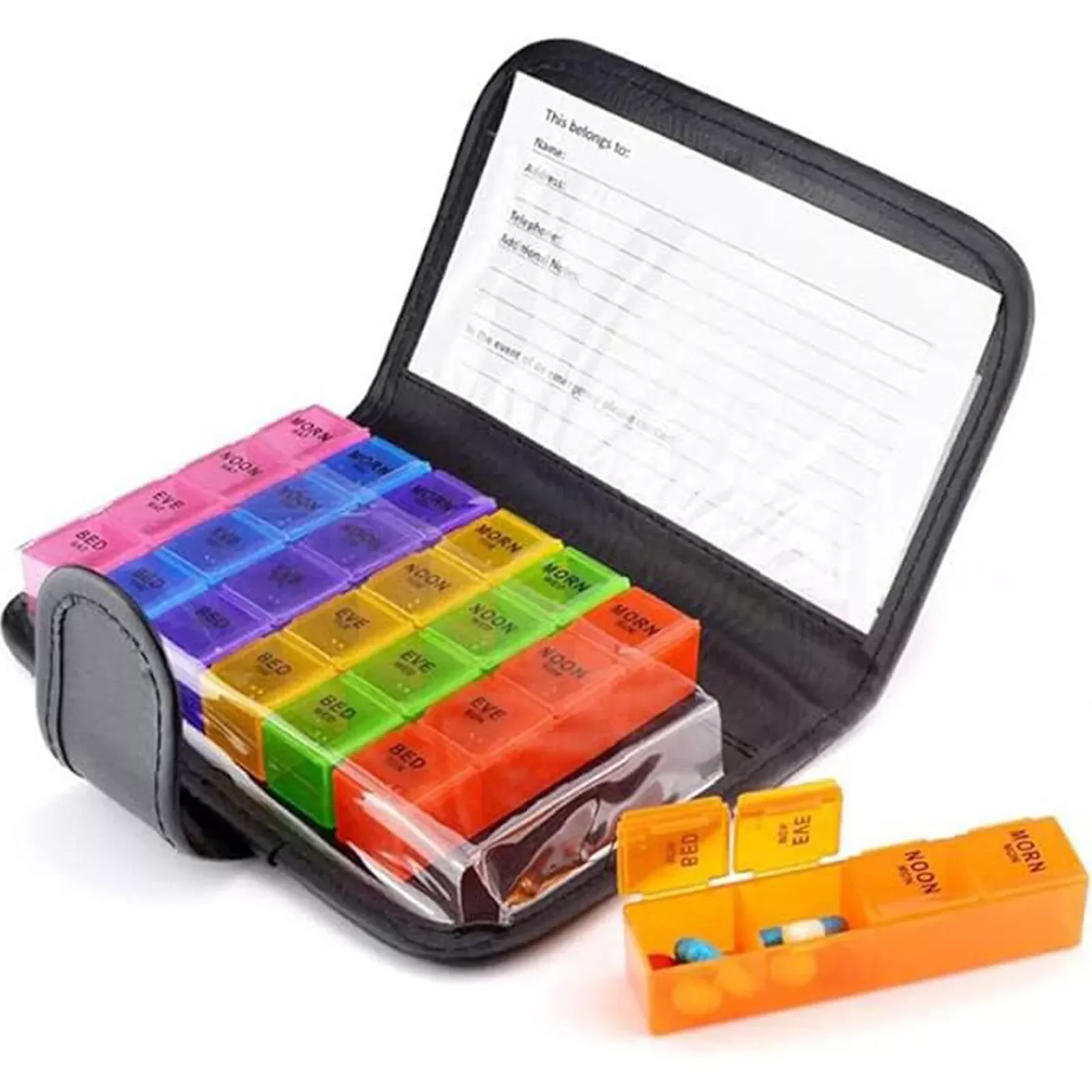 Wallet Design 7 Days Pill Storage Box 28 Grids Medicines Dispenser Box Travel Portable Vitamin Medication Organizer Container