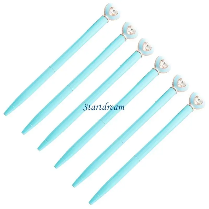 

6x/Set Love Heart Ballpoint Pen 1.0mm Pen Decorative Pen Writing Pen Stationery Supplies for Student Teacher K92C