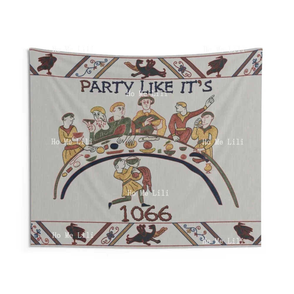 Medieval Party Bayeux 3D Printing Tapestry Indoor Wall Hanging Middle Ages Meme Gift Funny Home Art Decor