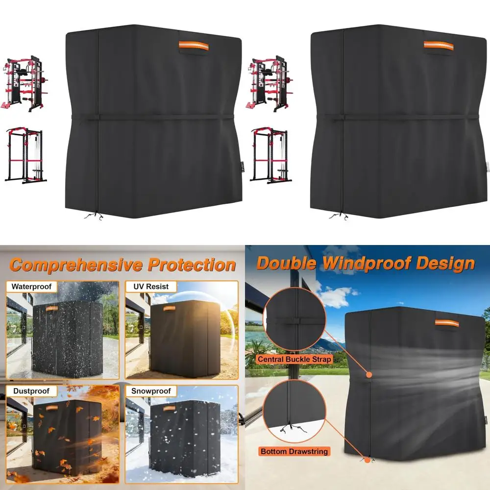 

Protective Cover for Home Gym Set, Gym Rack Cover with Zipper Waterproof Dustproof UV Protection for Gym Station/Home Exercise E