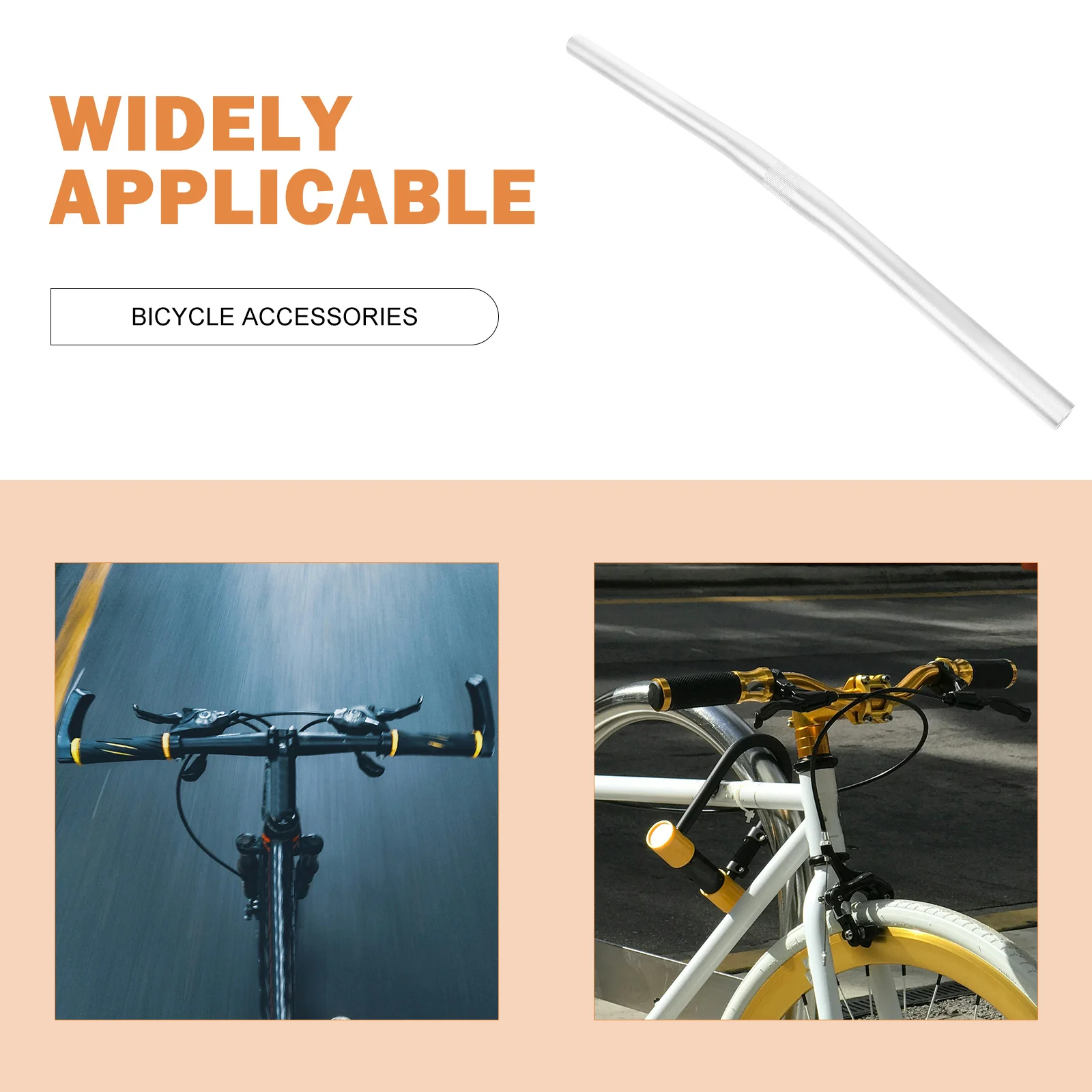 

Zinc Alloy Bike Handlebar Durable Replacement Straight Handlebar Practical Cycling Accessory for Road Mountain Bike