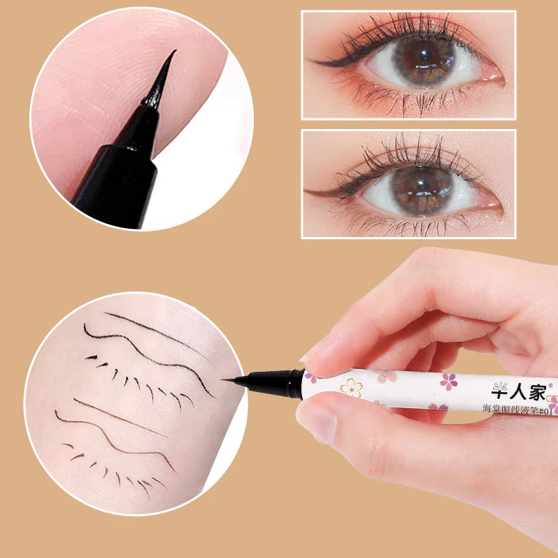 Super feiner wasserdichter flüssiger Eyeliner, koreanisches Make-up für Frauen, schnell trocknend, glatter Eyeliner, langlebig, unterer Wimpernstift, Kosmetik