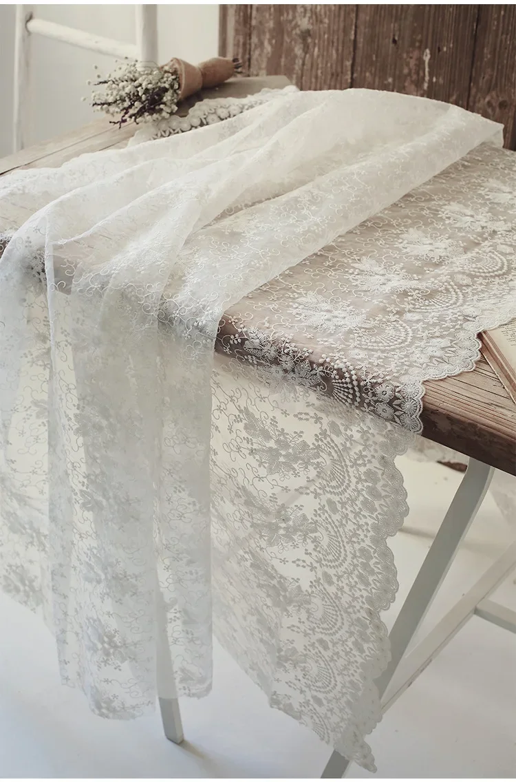 Bestickter Netzstoff im französischen Stil für Hochzeitskleider und Heimdekoration – Detail 4